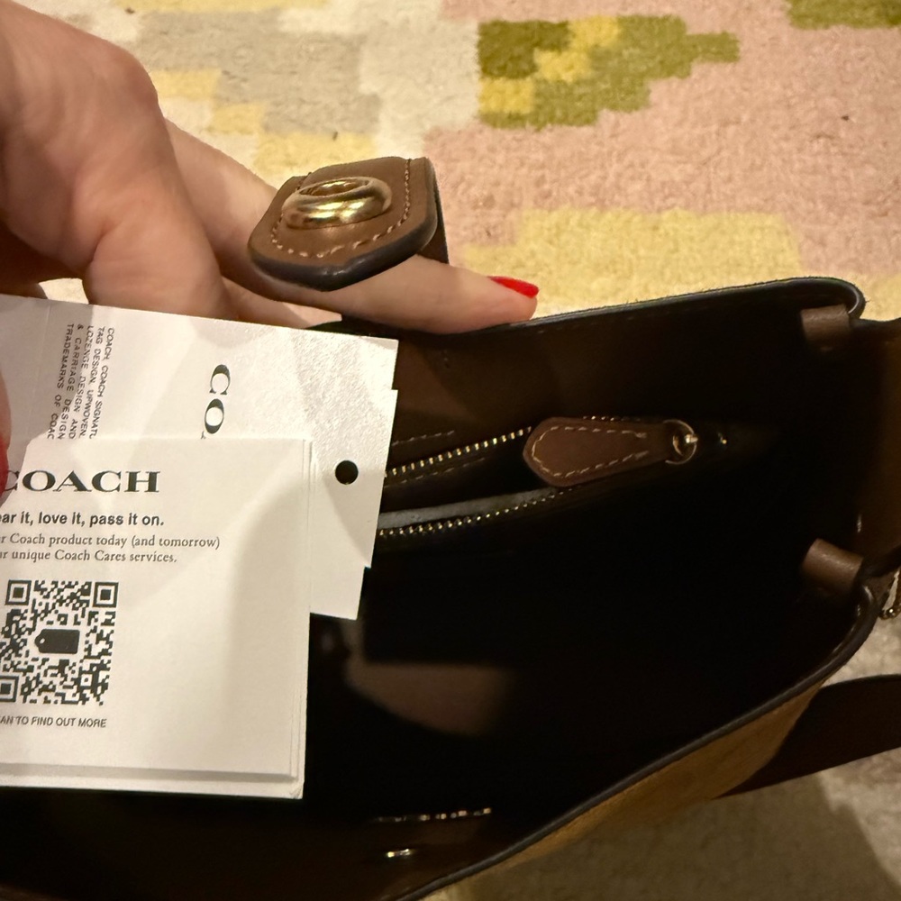 Coach Hadley Mini Suede Bag - Picture 13 of 15